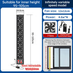No-Drill Telescopic Window Exhaust Fan, Portable Non-Hole Window Ventilator for Home, European Standard