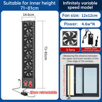 No-Drill Telescopic Window Exhaust Fan, Portable Non-Hole Window Ventilator for Home, European Standard